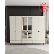 T&B Irmak 6 Kapaklı Çekmeceli Gardırop - Tamamı Mdf