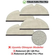 Özgürce Roborock Q8 Max, Q5 Pro, Q7 Max Fiber Mop Paspas Seti – 4 Adet