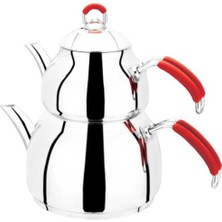 Feyza Design Kırmızı Silikon Kulp Çaydanlık, Şık ve Dayanıklı Tasarım