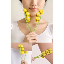 Tineke Yüz Masajı Boyun ve Yanak Kaldırma Aleti Manuel Kırışıklık Karşıtı Cilt Bakımı Masaj Aracı Sarı