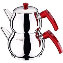 Feyza Design Paslanmaz Çelik Çaydanlık, 4l, Bakalit Kulp, Uzun Ömürlü, Aile Boyu