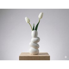 Dekoratif Çakıl Taşı Vazo 17 cm