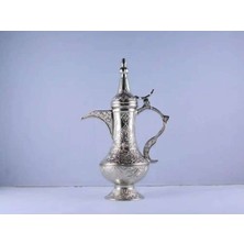 Feyza Design Gümüş Renk Küçük Boy Çinko Döküm Demlik, Zarif ve Dayanıklı Tasarım