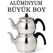Feyza Design Büyük Boy Alüminyum Çaydanlık Siyah Kulp, Şık ve Kullanışlı Tasarım