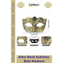 Carlburn #balomaskesi Antik Görünüm Altın Renk Eskitme Şık Parti Kostüm Maskesi Konsept Balolar Balo Maskesi