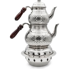 Feyza Design Gümüş Kaplama Baklava Dilimi, Şık ve Lezzetli Çaydanlık Tasarımı