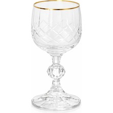 Sudedi Home Altın Yaldızlı Kristal Ayaklı Kadeh Bardak 1 Adet Şık Sunum Kadehi