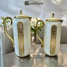 Feyza Design Lüx Içli Cam Termos 2'li Takım, Şık ve Dayanıklı Tasarım