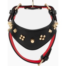 Christian Louboutin Loubiharness Süslü Lüks Deri Köpek Göğüs Tasması