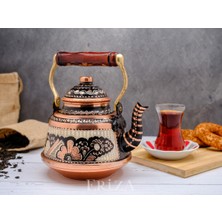 Feyza Design El Işlemeli 1,6 L Nostaljik Bakır Demlik ve Çaydanlık Seti