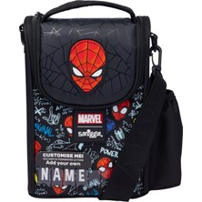 Smiggle Spider-Man Isimlikli Siyah Beslenme Çantası – Askılı, Yalıtımlı Lunchbox