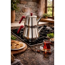 Feyza Design Paslanmaz Çelik Çaydanlık Seti, Uzun Süre Isı Koruma, Aile Boyu Kullanım