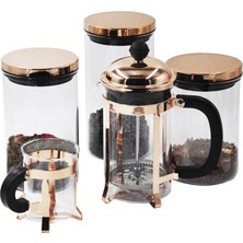 Feyza Design Premium French Press Seti, 5 Parça, Şık ve Kullanışlı Kahve Demleme Seti