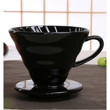 Feyza Design V60 02 Seramik Kahve Demleme Ekipmanı Siyah