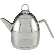 Feyza Design Şık Vals Moplu 1 Litre Çelik Kulplu Demlik, Estetik ve Fonksiyonel Tasarım