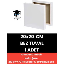 Fanart 20X20 cm Bez Tuval Arkadan Zımbalı Tuval Kalın Şase 210 gr %70 Polyester % 30 Pamuk Bez