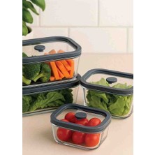 Nis Art AROW TR-6663 I Hielo 4’ lü vakumlu Cam Saklama Kabı Seti