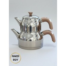 Feyza Design Bakalit Saplı 2,15 L ve 3,95 L Maksı Boy Çaydanlık Seti