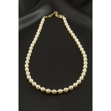 Krem Rengi Inci Kolye Nemere