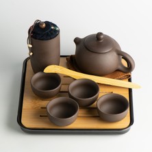 Feyza Design 9 Parça Taşınabilir Seyahat Çay Seti, Portatif Demleme Takımı, Çantalı