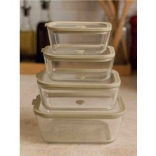 Nis Art AROW TR-6664 Hielo 4’ lü VAKUMLU Cam Saklama Kabı Seti