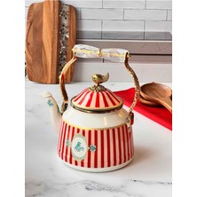 Feyza Design Paslanmaz Çelik Emaye Çaydanlık, Şık ve Dayanıklı Tasarım