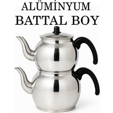 Feyza Design Şık Alüminyum Küre Çaydanlık, Siyah Kulp, Dayanıklı ve Pratik Tasarım