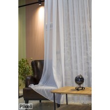Pikeli - Akdeniz Ince Çizgili Modern Tül Perde – Zarif Düşüşlü, Işık Geçirgen, Estetik Dökümlü