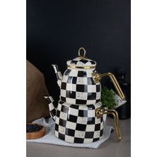 Feyza Design Şık ve Dayanıklı Emaye Dama Çaydanlığı, Pratik Kullanım Sağlar