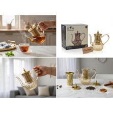 Feyza Design Elia Home Premium Gold Borosilikat Cam Demlik, Şık ve Dayanıklı Tasarım