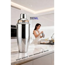 Creatividad Solutions 550 ml Inox Shaker - Kokteyl Karıştırma Kabı  Süzgeçli Bar Shaker Paslanmaz Çelik 722681
