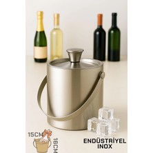 Creatividad Solutions Buz Kovası Çift Cidarlı Yalıtımlı Endüstriyel Inox Şampanya Şarap Bira Soğutucu Bıg 722053