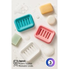 Creatividad Solutions  Claire Serisi 3’lü Lüks Renkli Sabunluk Seti - Modern Islak Alan Düzenleyici 722835