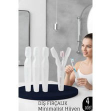 Creatividad Solutions 4 Lü Kapaklı Diş Fırçası Kutusu Kapaklı Diş Fırçalık – Hijyenik ve Şık Banyo Düzeni  719735