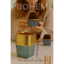 Creatividad Solutions Bohem Kare Kek Kalıbı , Alüminyum  Cupcake Muffin Kalıbı 20'li Paket 722260
