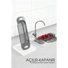 Creatividad Solutions Ayarlanabilir Sürgülü Lavabo Süzgeci – Mutfak Için Pratik ve Şık Tasarım Gri 722439