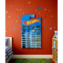 Hot Wheels Hotwheels Temalı 40 Arabalık Duvar Rafı Kartonet Gorunumlu 1/64 Araba Dekoratif Düzenleyici Stand
