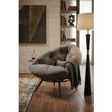 AVYNA Premium Luxury Berjer Tekli Koltuk | Dinlenme & Tv Koltuğu | Köşe Kahvesi Koltuğu - Füme