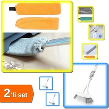 Özgürce Çiftli Mikrofiber Toz Alma ve Lavabo Temizleme Fırçası Seti