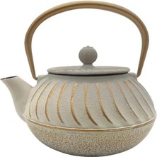 Feyza Design Şık ve Dayanıklı 750 ml Sümbül Döküm Demlik, Beyaz T3456