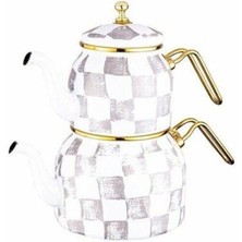 Feyza Design Renkli Emaye Çaydanlık Takımı, Şık ve Dayanıklı, Pratik Kullanım