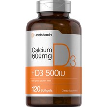 Horbaach Calcium ( 600MG) +D3 ( 500IU) 120 Softgels