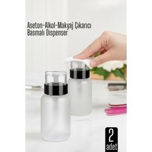 Creatividad Solutions 2’li Basmalı Dispenser Şişe – Aseton, Alkol ve Makyaj Temizleyici Için Pratik Pompalı Set  719236