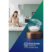 Creatividad Solutions Chloe Montrose Serisi Kristal Berraklığında Şık Kapaklı Şekerlik 12X9 cm 722833