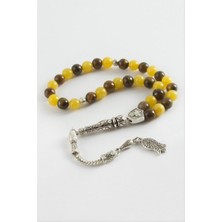 Zero Land Storozal Kuvars Kaplangözü Doğaltaş Tesbih 8 mm - Sarı