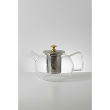 Feyza Design Isıya Dayanıklı Borosilikat Çelik Süzgeçli Cam Demlik 1 Litre