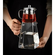 Feyza Design Büyük 1650 ml Kare Cam Çaydanlık, Şık ve Kullanışlı Tasarım