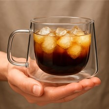 Reoona 200ML Isıya Dayanıklı Borosilikat Çift Çidarlı Bardak | Kahve Sunum Bardağı
