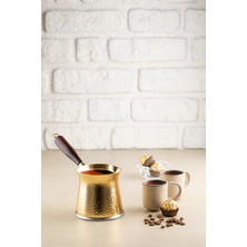 Feyza Design 5 Kişilik Ahşap Saplı Döküm Cezve, Indüksiyon Uyumlu, 300 ml