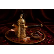 Feyza Design Işleme Motifli Bakır Mırra Cezve 18 Cm, Şık ve Dayanıklı Tasarım